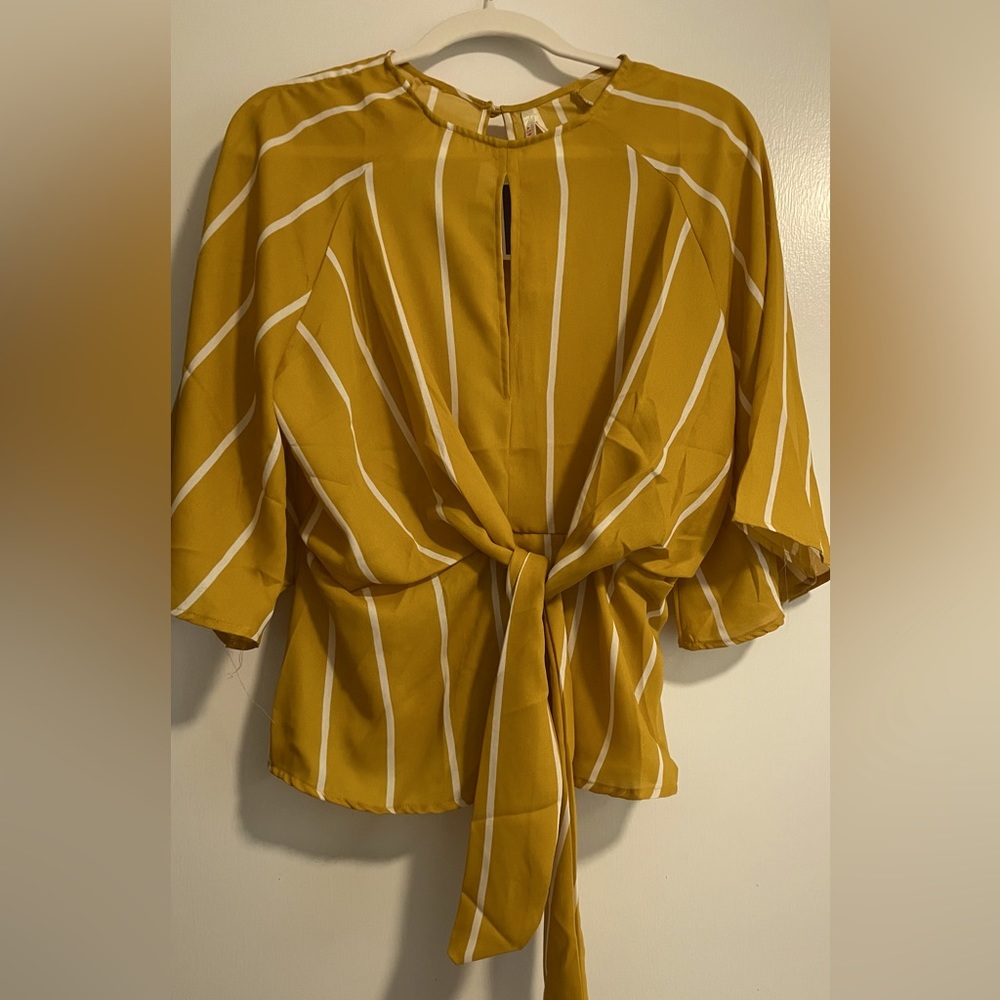 Mustard/Ivory Striped Blouse